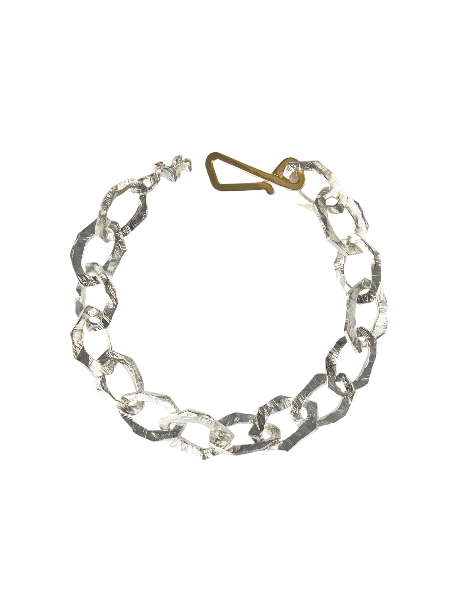 Grim large bracelet in silver and 18k yellow gold